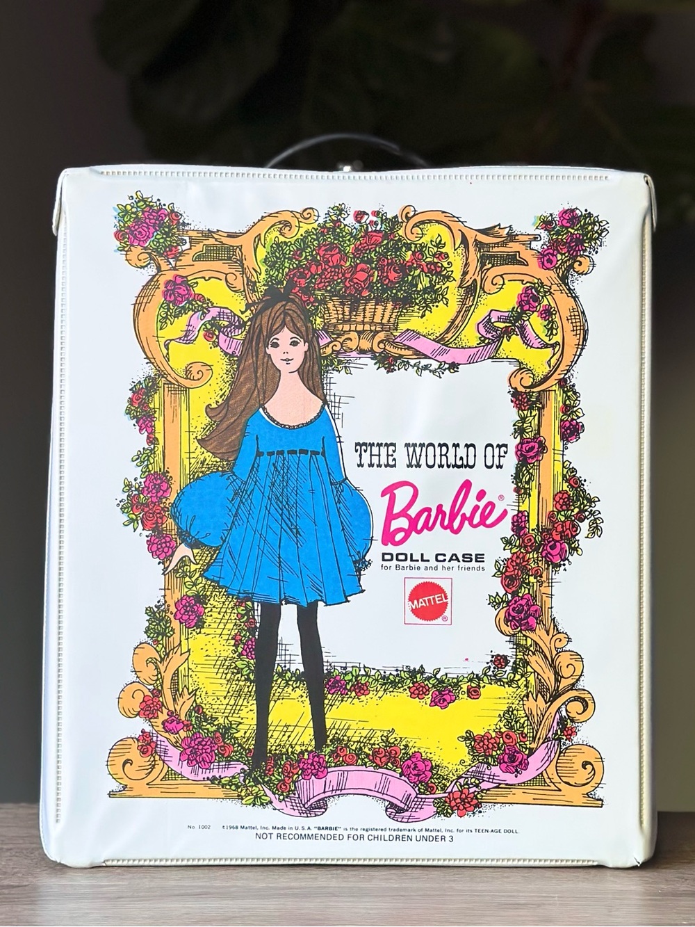 Mattel Barbie Doll Case — White with Blue, Pink, Yellow, Green Accents